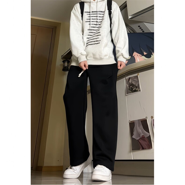 24秋冬中性风美式褶皱弯刀卫裤休闲男运动裤拖地裤K3220-特P43,男装休闲裤,电商A009A（原A058A）