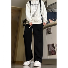 24秋冬中性风美式褶皱弯刀卫裤休闲男运动裤拖地裤K3220-特P43，男装休闲裤，电商A009A（原A058A）