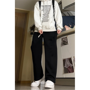 24秋冬中性风美式褶皱弯刀卫裤休闲男运动裤拖地裤K3220-特P43图片