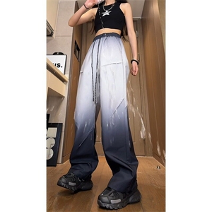 夏季vibe新款美式复古渐变工装冲锋裤男女士日系直筒学生休闲长裤图片