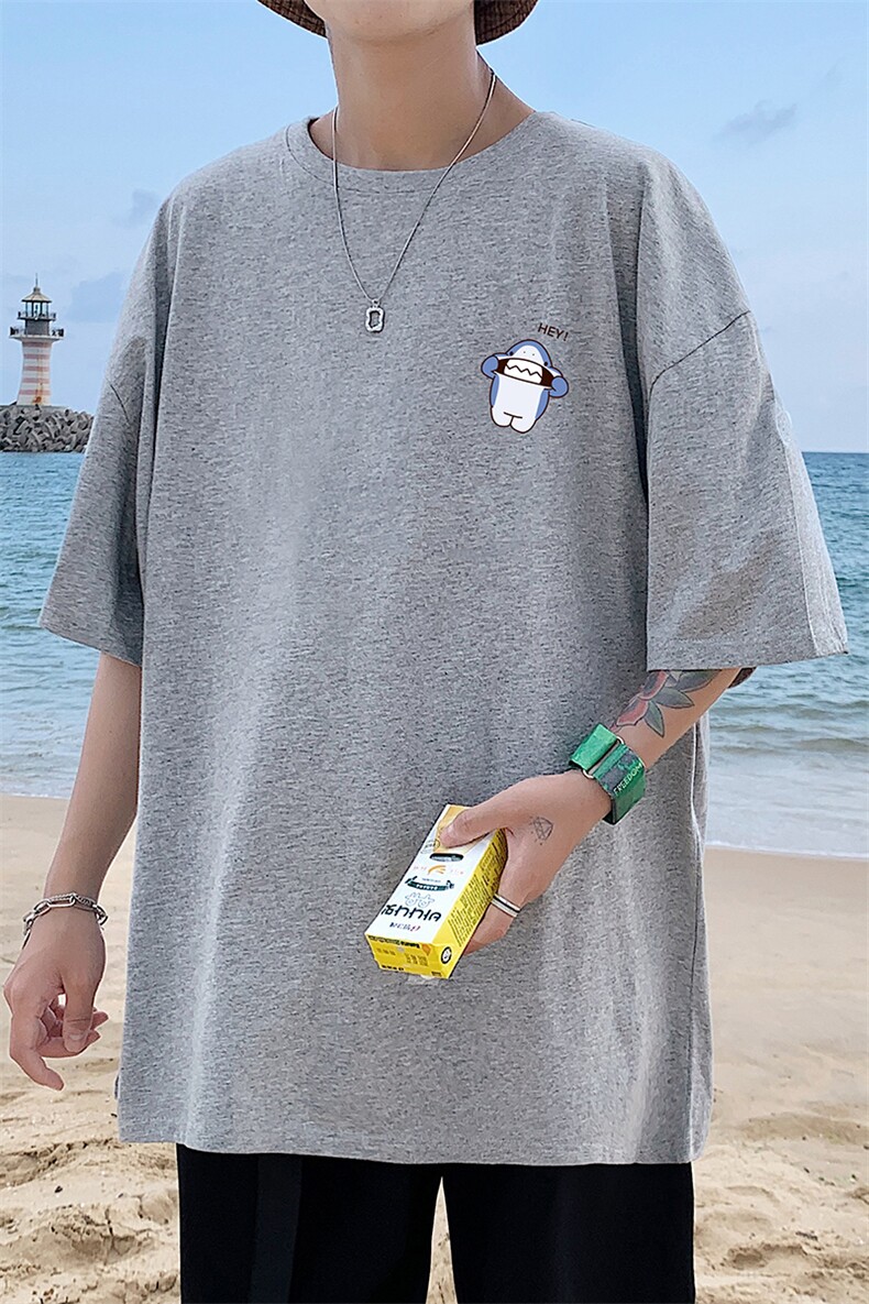 DX17167-P20纯棉短袖t恤男大码半袖打底衫宽松体恤衫港风，男装T恤，电商A040