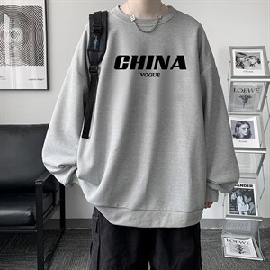 华夫格卫衣圆领卫衣男大码长袖t恤男外套 HW76001-P30加绒款-P40图片