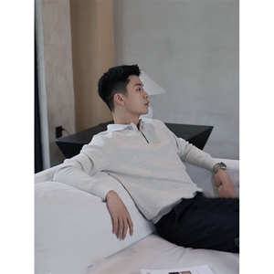 程楠 同款长袖翻领polo毛衣针织打底衫 H58019-P70图片