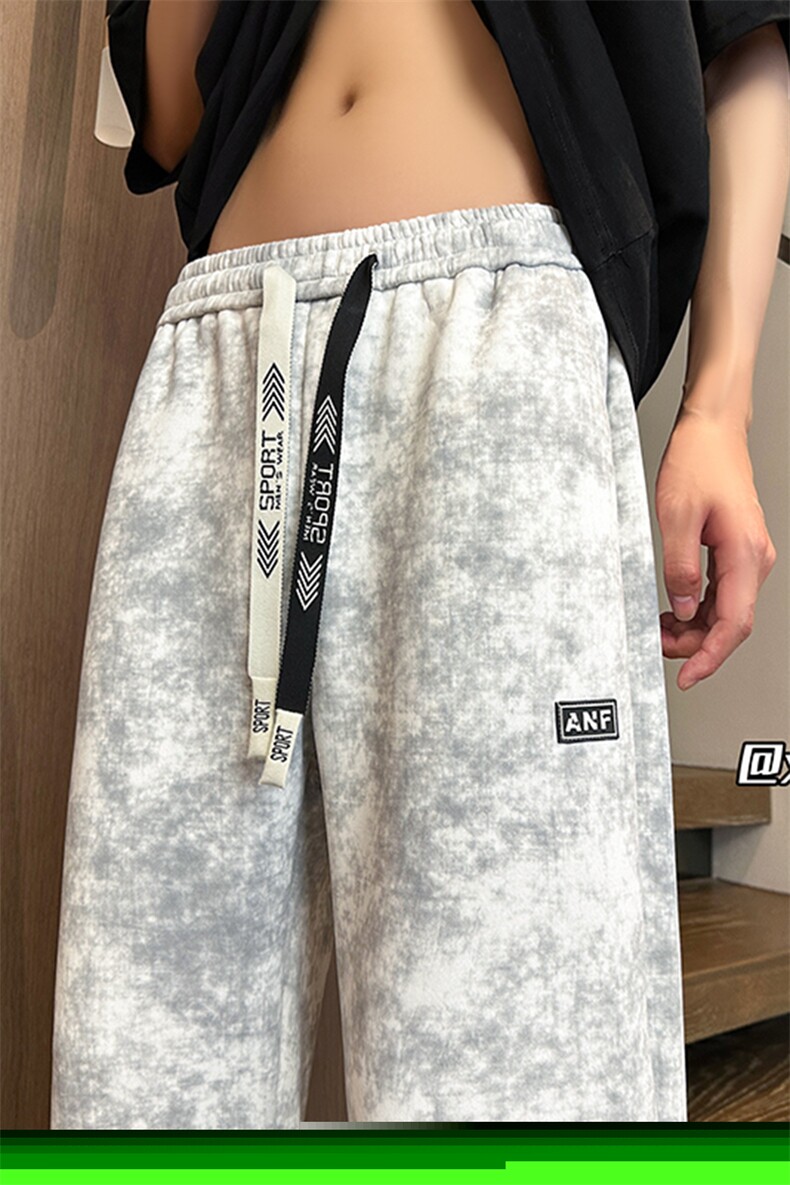 XZ616夏季扎染直筒百搭贴标抽绳款长裤休闲裤TY1024特P40控78,男装休闲裤,星座512A（原616）