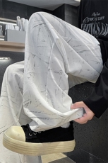 夏日男士冰丝休闲速干透气扎染美式长款休闲裤时尚宽松P38，男装休闲裤，电商B319