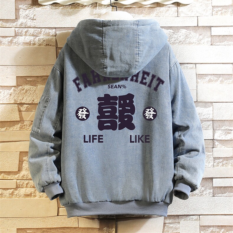 牛仔外套男大码加厚加绒衣男羊羔毛服男 砖墙 NM53256-P140图片