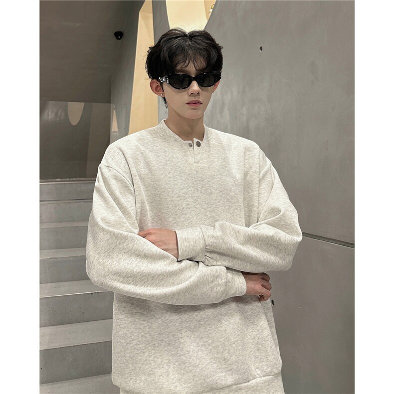 韩系学院风设计cleanfit卫衣简约纯色休闲打底常规P39加绒P49,男装T恤,电商B319