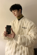 1港风定制面料宽松保暖棒球领羽绒服男羽绒外套8709P168控229，男装羽绒服，星座226-2