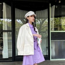 现货2021年春季新款宽松显瘦西装166-XZ02，女装西装，茜茜公主