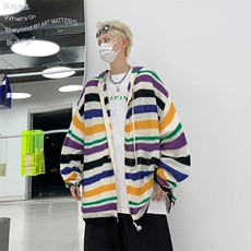 新款时尚2026新款春款连帽针织外套开衫男女潮流文艺慵懒M56/P42，男装针织衫/毛衣，星座506
