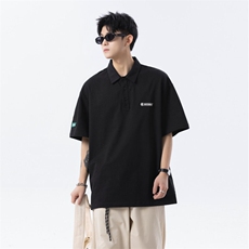 2025新款宽松休闲POLO衫短袖纯色T恤翻领T129-P33-控58，男装Polo衫，电商D309