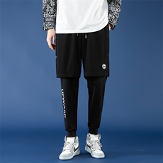 春季新款男士假两件叠穿酷霸青少年潮牌韩版修身休闲裤SK2117-P80，男装休闲裤，电商A128
