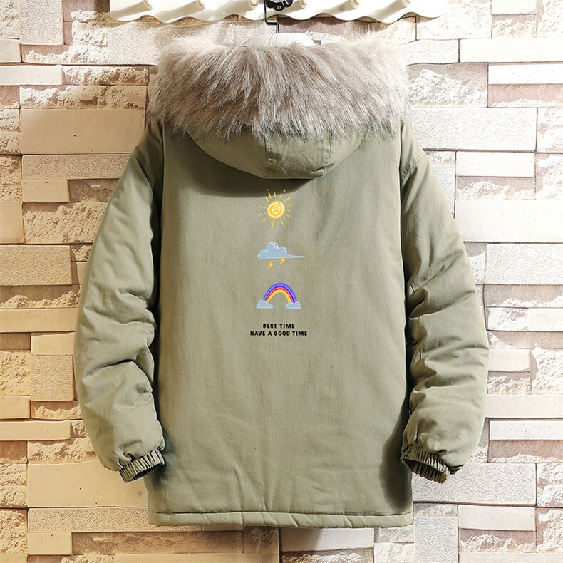 MM48141-P130冬季大毛领衣男士大码加厚袄男服网格挂拍,男装棉衣,电商A040A