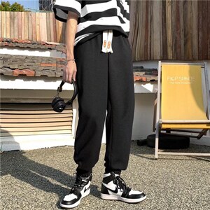 春夏运动休闲裤男直筒垂感ins潮牌港风B412P32图片