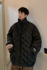 1定制面料棉衣港风半高领大码M-5XL情侣棉服外套男8707P125控168，男装棉衣，星座226-2