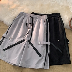 抖音品质高街拉链冲锋裤潮百搭小众休闲短裤B315-K23213-P55控68，男装休闲裤，电商B315