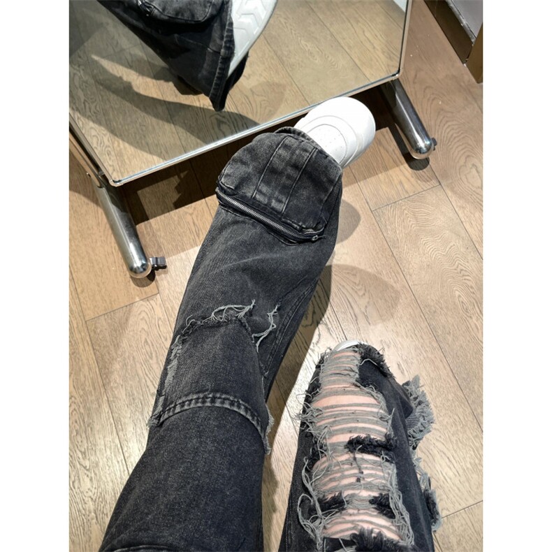 【网图】美式破洞牛仔裤男女款cleanfit工装裤子Y9200CC-特P55,男装牛仔裤,星座1007（原301D）