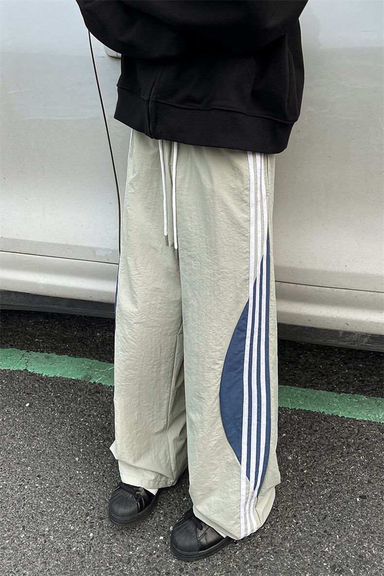 8XL-M加绒加厚条纹工装裤束脚休闲阔腿美式运动裤男K9116P58控78,男装休闲裤,电商D206-1