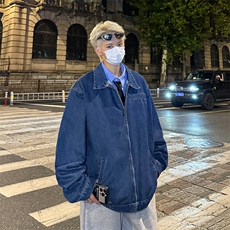 美式复古做旧水洗休闲夹克拉链设计感时尚百搭外套，男装夹克，星座410-6（原星座1304-1）