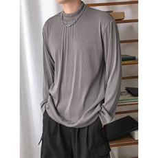 2025春夏新款现货半高领长袖T恤男潮牌薄款冰丝上衣A351-T31-P35，男装T恤，电商A351