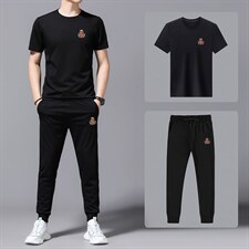 2023年夏款潮流休闲时尚男士运动短袖套装P120图片