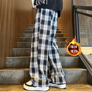 XZ616 秋冬加绒加厚黑白肌理感格子休闲长裤 TY1088JR P55控78图片