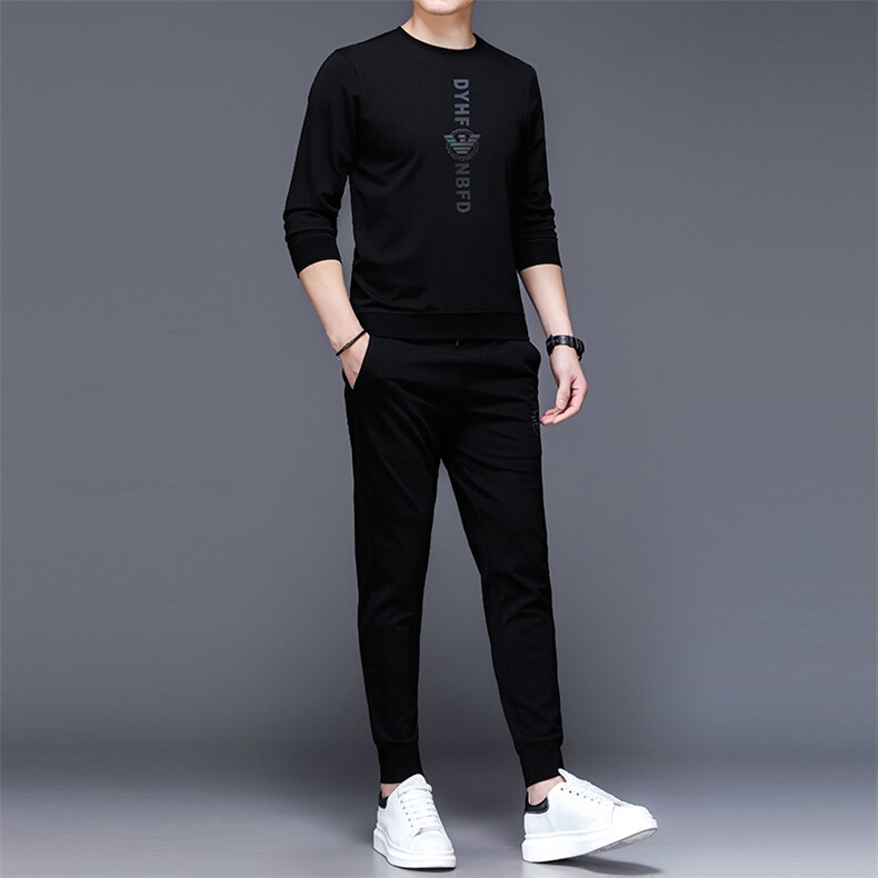 SA9320-2钱塘2020-2新款时尚休闲中青年男士时尚卫衣套装P137,男装休闲套装,钱塘207-2
