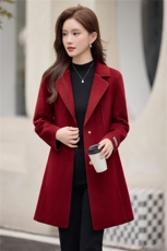 2025年新款高端手缝小个子羊绒大衣女韩版修身羊毛双面呢外套，女装毛呢外套，众宇琦