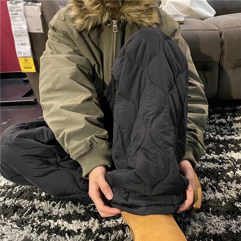 葫芦纹东北零下大棉裤子男冬季外穿加厚保暖滑雪裤直筒宽松休闲裤,男装休闲裤,电商B315