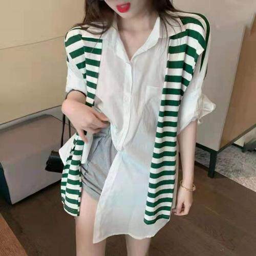 条纹衬衫，女装衬衫，辣妹子辣