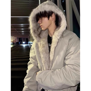 毛领加绒加厚棉服夹克男女冬季cleanfit工装外套 M9925图片