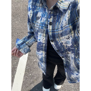 美式高街潮流格子衬衫潮牌宽松休闲上衣A086-CS2201-特批价30图片