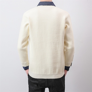 【直播】8677-P78 2025年秋季毛衣假两件POLO领男长袖针织衫图片