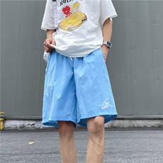 夏季新款美式短裤男潮牌薄款宽松运动休闲五分裤子D05543-P25，男装牛仔裤，星座308B-2
