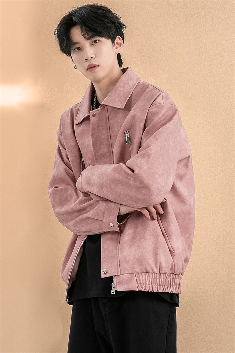 现货-春秋美式复古皮衣男潮牌街头时尚外套皮夹克-AP23064-P105,男装夹克,电商A351