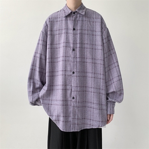 已出货 宽松格子衬衫男小香风衬衣KD622-P30图片
