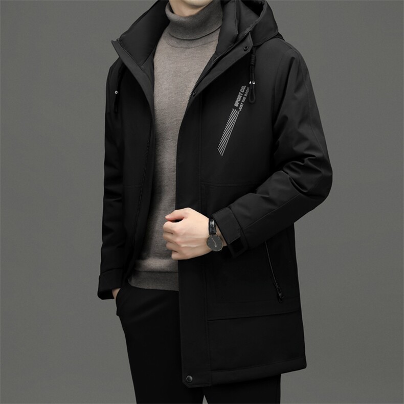 中年男士冬季御寒休闲中长款羽绒服爸爸装新款加厚保暖外套上衣,男装羽绒服,电商B212（原钱塘6029）