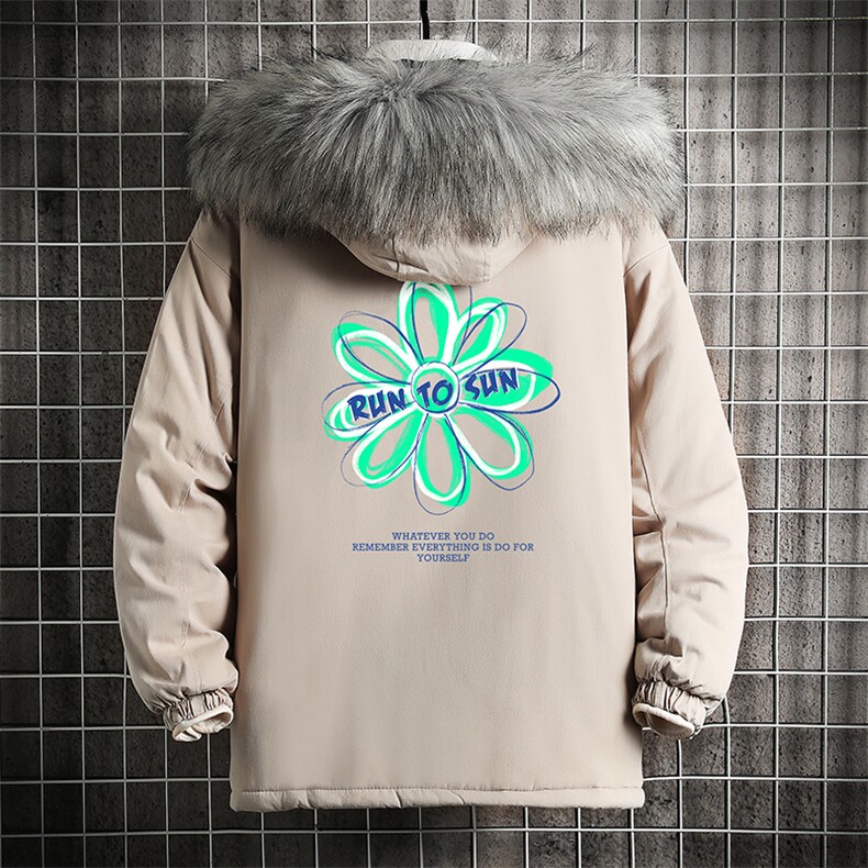 MM48170-P130冬季大毛领棉衣男士大码加厚棉袄男棉服网格,男装棉衣,电商A040A