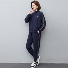 加绒套装女2023年新款冬季时尚运动休闲卫衣洋气减龄小个子两件套，女装套装/套裙，忆绮罗