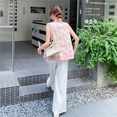 夏季新品蕾丝刺绣上衣+阔腿裤套装2C236M207P165K218，女装套装/套裙，2C236