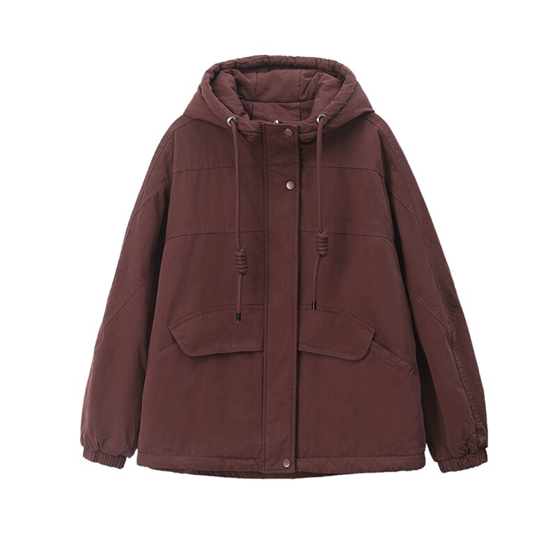 时尚保暖派克服女冬季新款宽松显瘦短款外套加厚棉服学生上衣,女装派克服,韩派