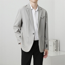 休闲西服外套男生春秋季韩版潮流商务百搭痞帅小西装外套7411P60，男装西服，星座410-2