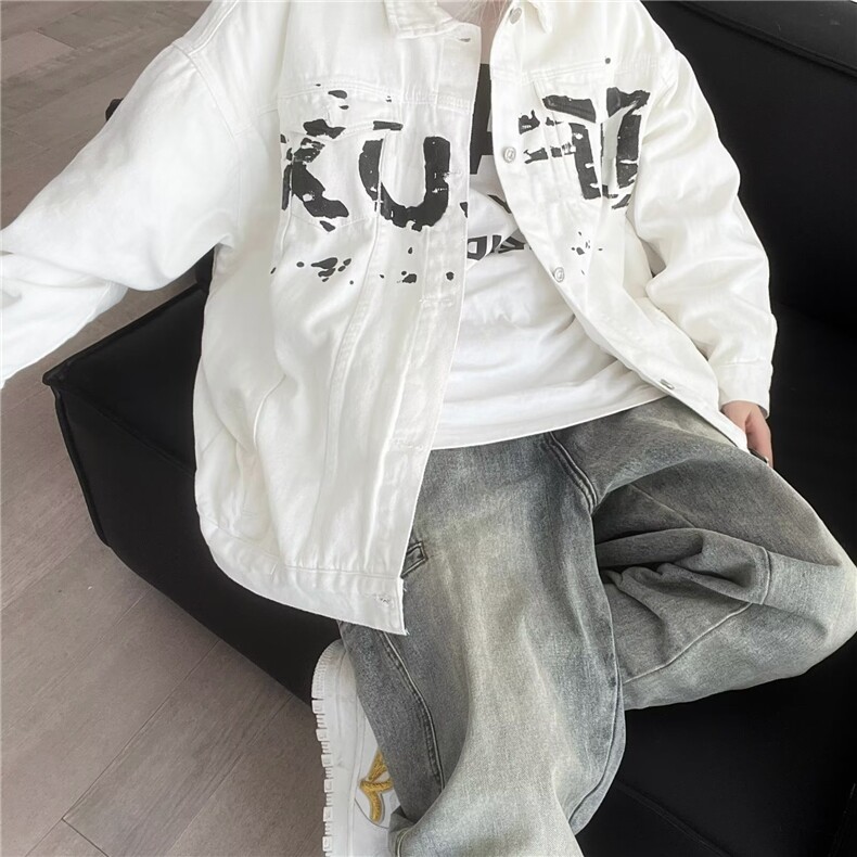 美式牛仔外套男秋冬季新款高街潮牌痞帅宽松休闲夹克DW106-p60,男装工装外套,星座1008-1