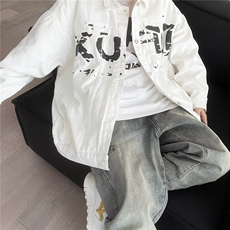 美式牛仔外套男秋冬季新款高街潮牌痞帅宽松休闲夹克DW106-p60，男装工装外套，星座1008-1