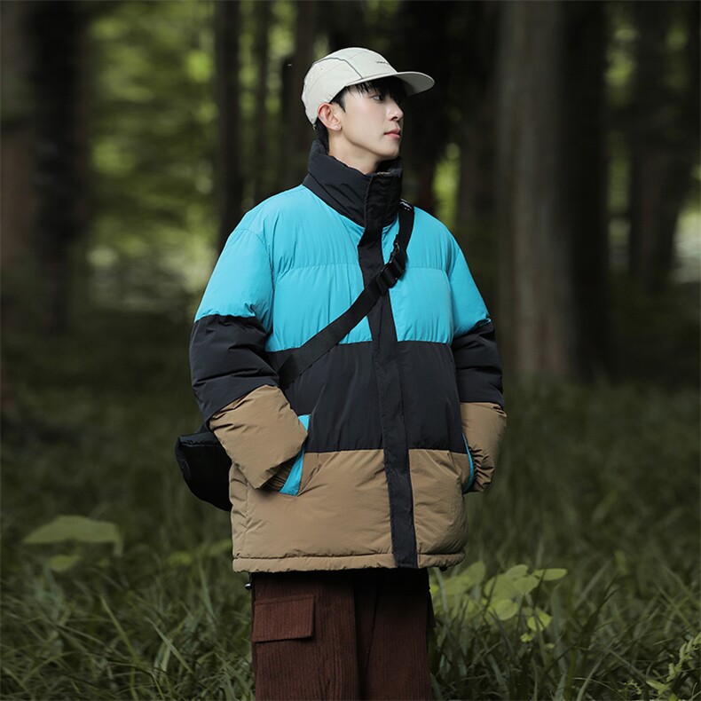 户外2026新品冬季宽松情侣装撞色棉衣棉服冬装加厚外套D007-P90,男装棉衣,星座717