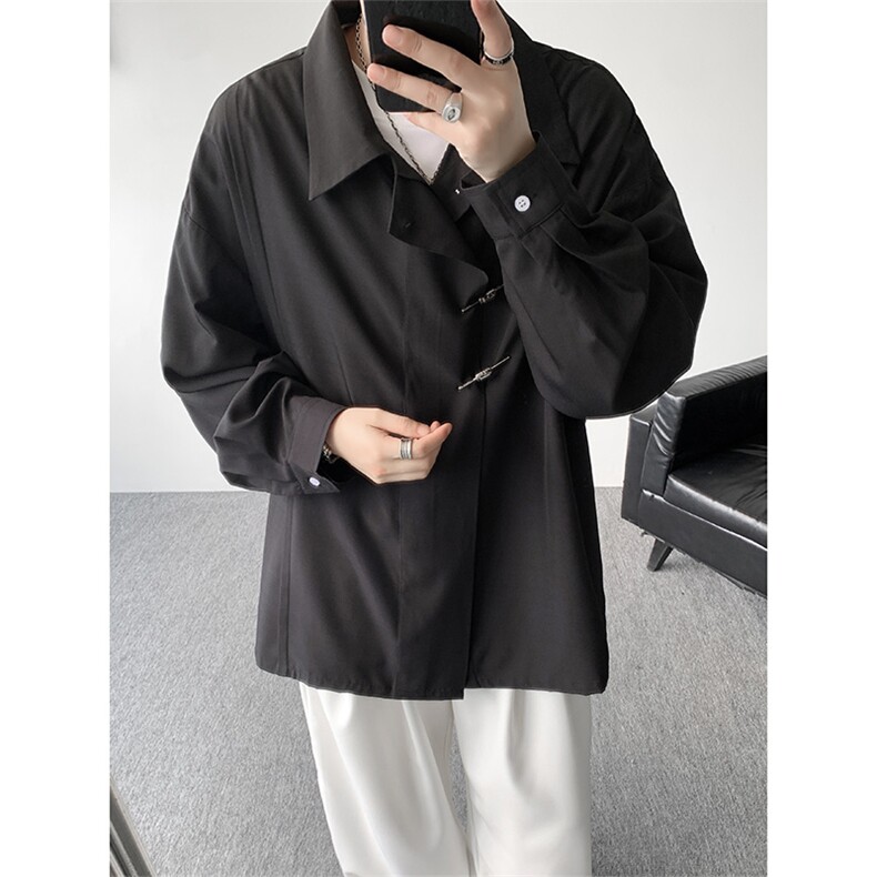 CS1153-特P40控78秋季新款垂感佳新中式衬衫宽松衬衣大码男,男装衬衫,电商A059
