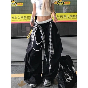 可拆格子塔丝隆阔腿休闲裤ZK0401-特批46图片