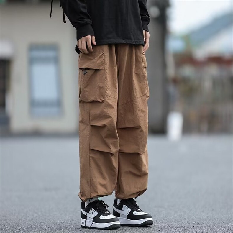 秋季防泼水登山冲锋裤男美式潮牌机能工装裤宽松运动长裤k5022,男装休闲裤,星座1116A-1（原606A）