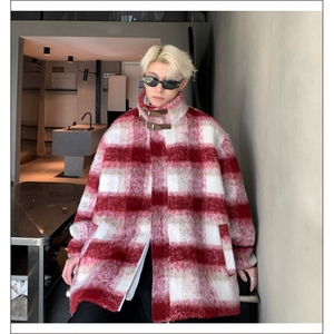 毛呢美式重磅小香风外套秋冬格子棉服高街夹克A170-N905-TP100图片