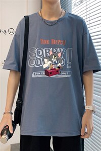 ！春夏新款纯棉宽松短袖T恤男士情侣体恤衫男DX09-P20图片